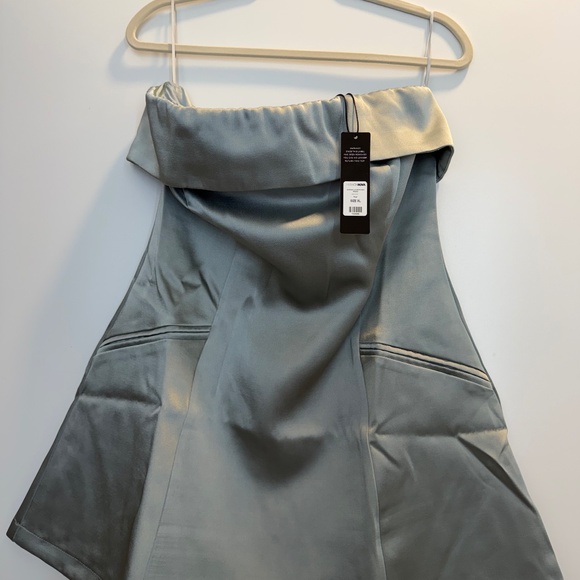 Sarabella Satin Mini Dress - Sage - Picture 4 of 7